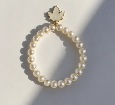 Elegant Pearl Leaf Bracelet