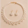 Pearl Necklace and Earrings Jewellery Set