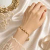 Elegant Gold Pearl Bracelet for Women