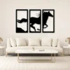 Black Horse Wall Art in Three Panels