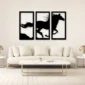 Black Horse Wall Art in Three Panels