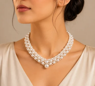 Elegant Multi-Strand Pearl Necklace for Women