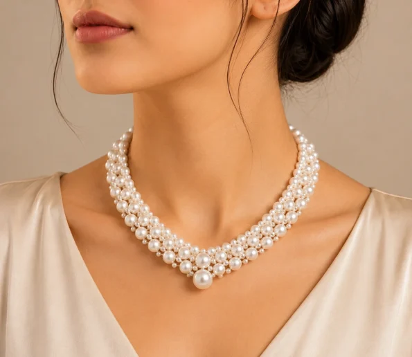 Elegant Multi-Strand Pearl Necklace for Women
