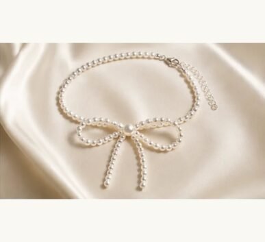Pearl Bow Necklace for Women