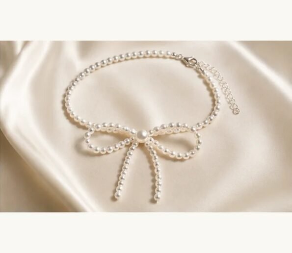 Pearl Bow Necklace for Women