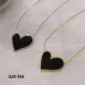 Black heart pendant necklaces in silver and gold tones