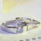 Elegant silver diamond rings with round-cut sparkling stones