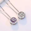 Elegant silver pendant necklaces with crystal flower designs