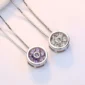 Elegant silver pendant necklaces with crystal flower designs