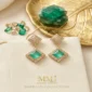 Emerald green gemstone earrings