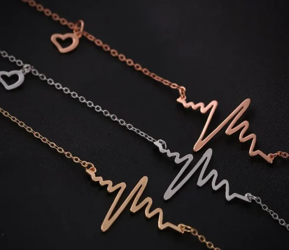 Heartbeat heart bracelets