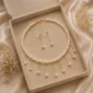 Elegant Pearl Necklace and Drop Earrings Set