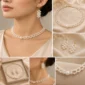 Elegant Pearl Necklace and Earrings Set