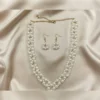 Pearl necklace and earrings set
