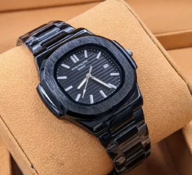 Black Luxury Watch for Men with Dark Dial