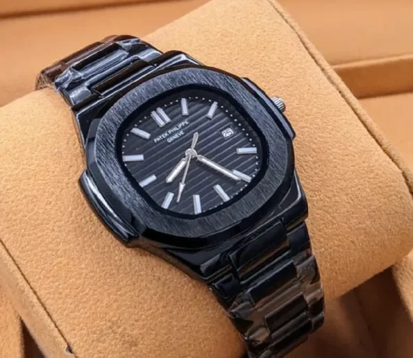 Black Luxury Watch for Men with Dark Dial