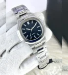 Silver Watch with Blue Dial for Men