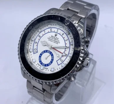 Silver Tone White Dial Luxury Watch for Men