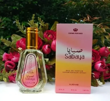 Sabaya perfume pink gold bottle