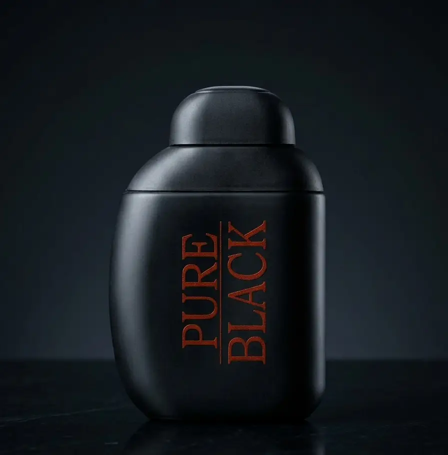 Pure Black Intense matte black bottle