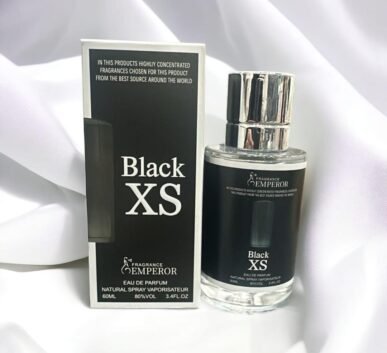 Black XS black perfume bottle