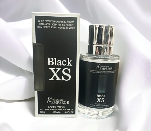 Black XS black perfume bottle