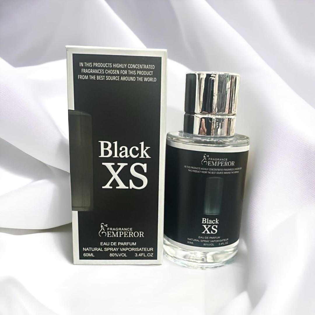 Black XS black perfume bottle
