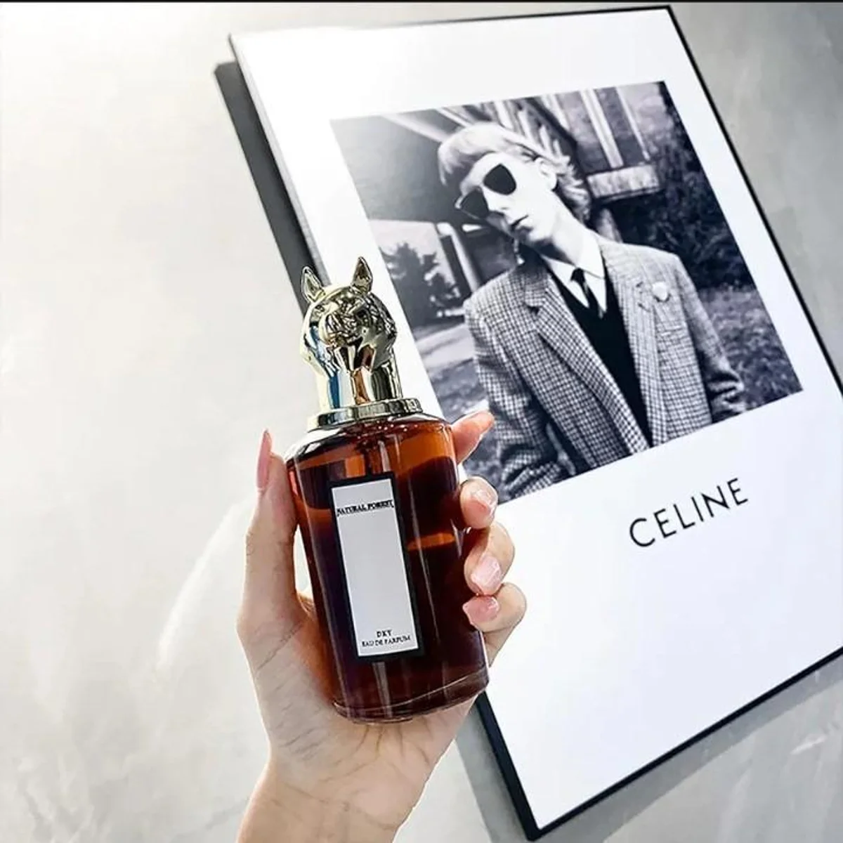 Oud perfume amber bottle tiger cap