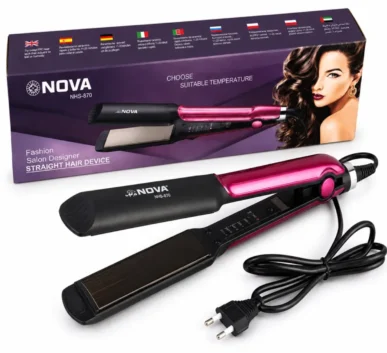 NOVA NHS-870 pink black hair straightener