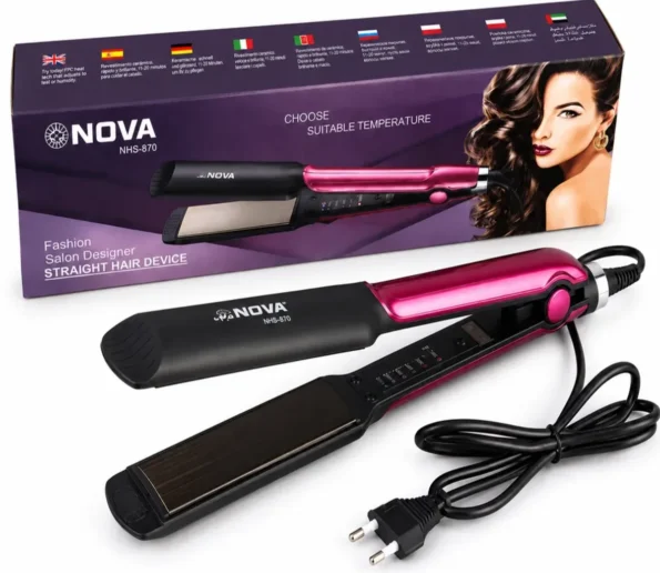NOVA NHS-870 pink black hair straightener