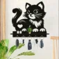 Black Cat Key Holder with Heart Design