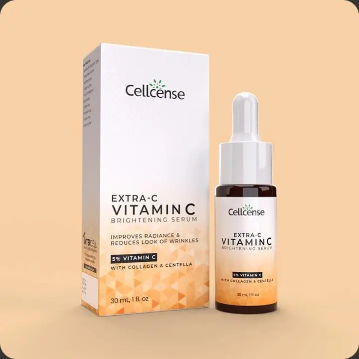 Cellcense Extra-C Vitamin C Brightening Serum with 5% Vitamin C, Collagen & Centella