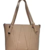 Beige tote shoulder bag for women with long handles