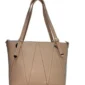 Beige tote shoulder bag for women with long handles