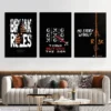 Black motivational wall art with risk and think outside the box quotes