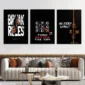 Black motivational wall art with risk and think outside the box quotes