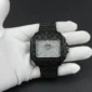 Black diamond-style luxury wristwatchBlack