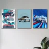 Stylish car wall art posters featuring drifting cars and BMW automotive designs