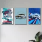 Stylish car wall art posters featuring drifting cars and BMW automotive designs