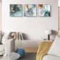 Islamic calligraphy wall art set displayed in a modern living room