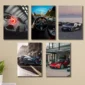 Luxury sports cars and premium car interiors displayed in a stylish automotive collage