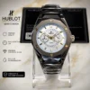 Luxury black metal quartz watch