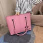 Pink leather shoulder bag for women with chain handles